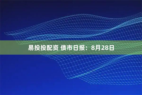 易投投配资 债市日报：8月28日