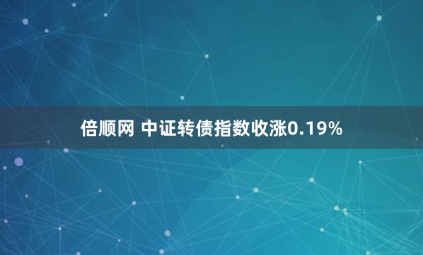 倍顺网 中证转债指数收涨0.19%